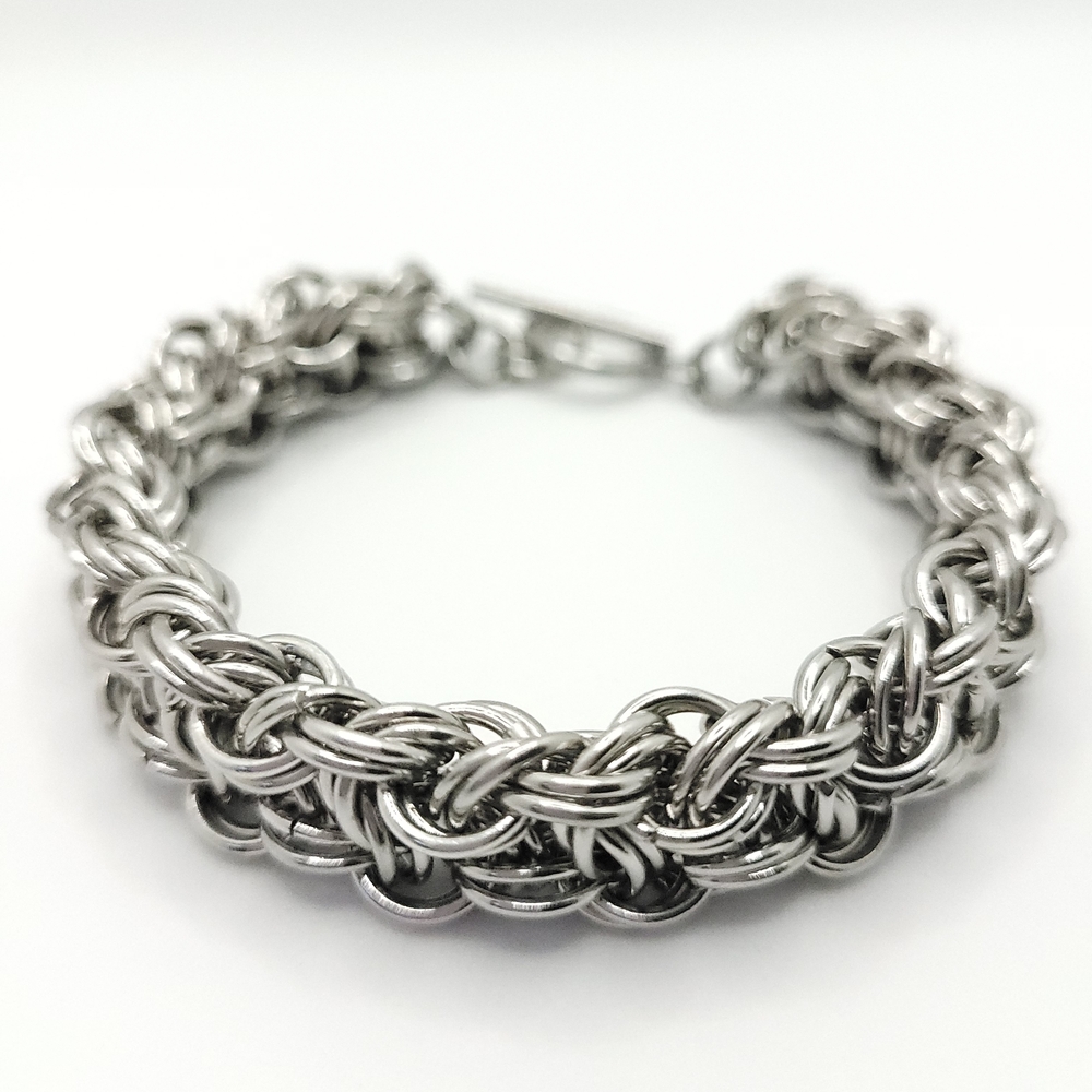 Kinged Vipera Berus Chainmail Bracelet In Stainless Steel